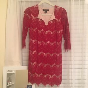 Red lace dress!